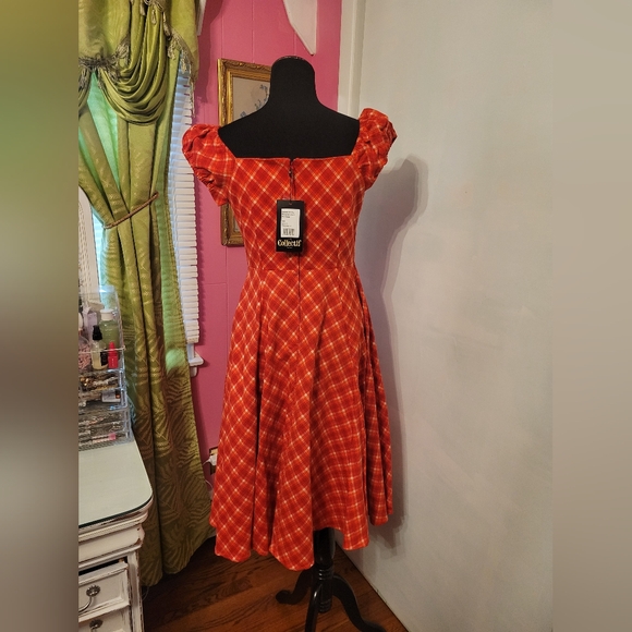 Collectif Red Plaid Dress - Picture 2 of 6